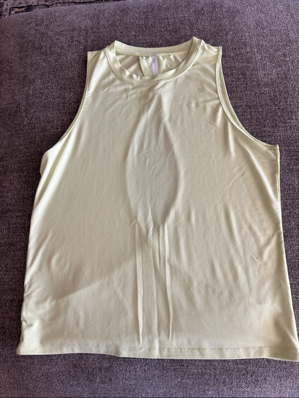 Fabletics Light Yellow Crewneck Sleeveless Tank size L